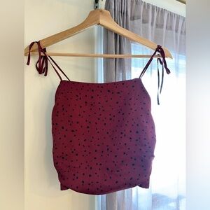 Abercrombie & Fitch Burgundy and Black Spotted Top